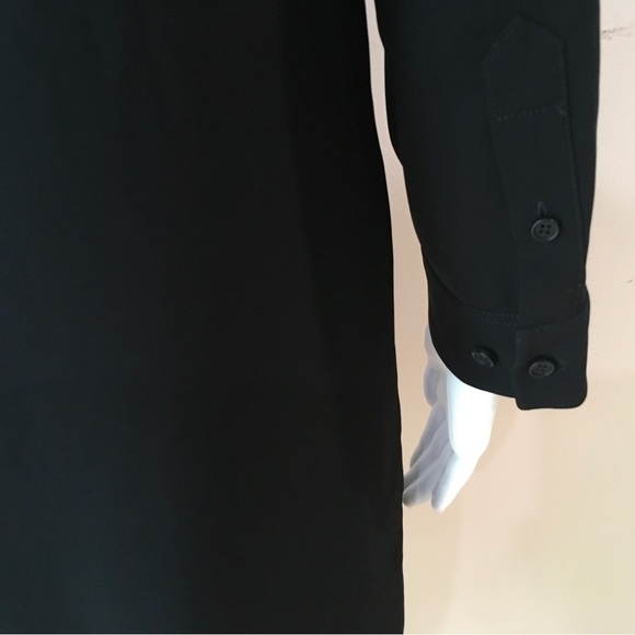 Theory jullitah admiral crepe Shirtdress lace up long sleeve mini black size 2 - Picture 5 of 7